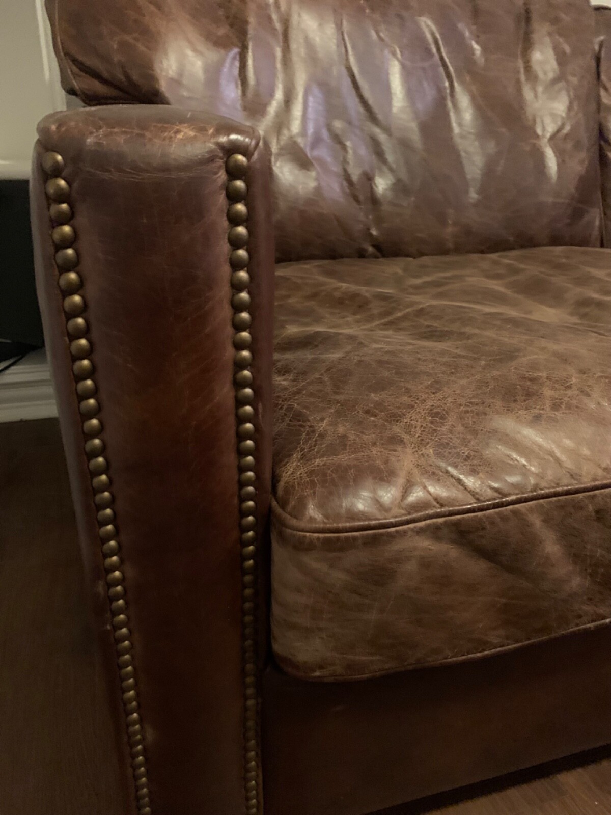 Pottery Barn Leather Loveseat eBay