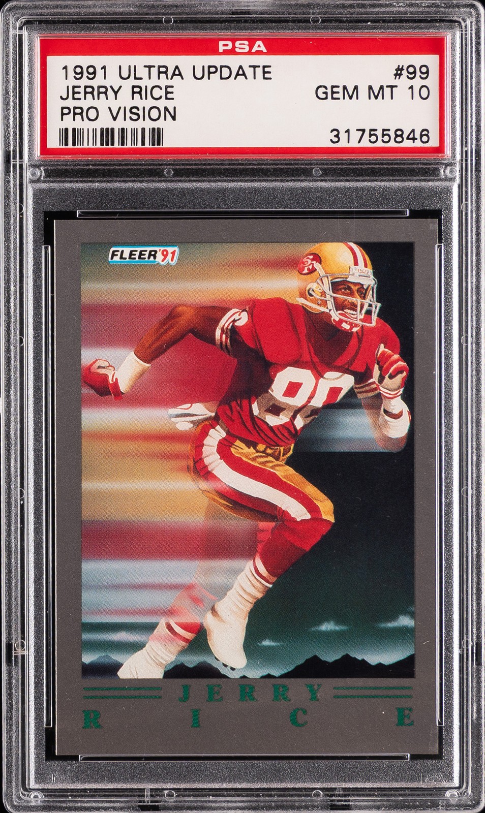 1991 ULTRA UPDATE PRO VISION #99 JERRY RICE PSA 10