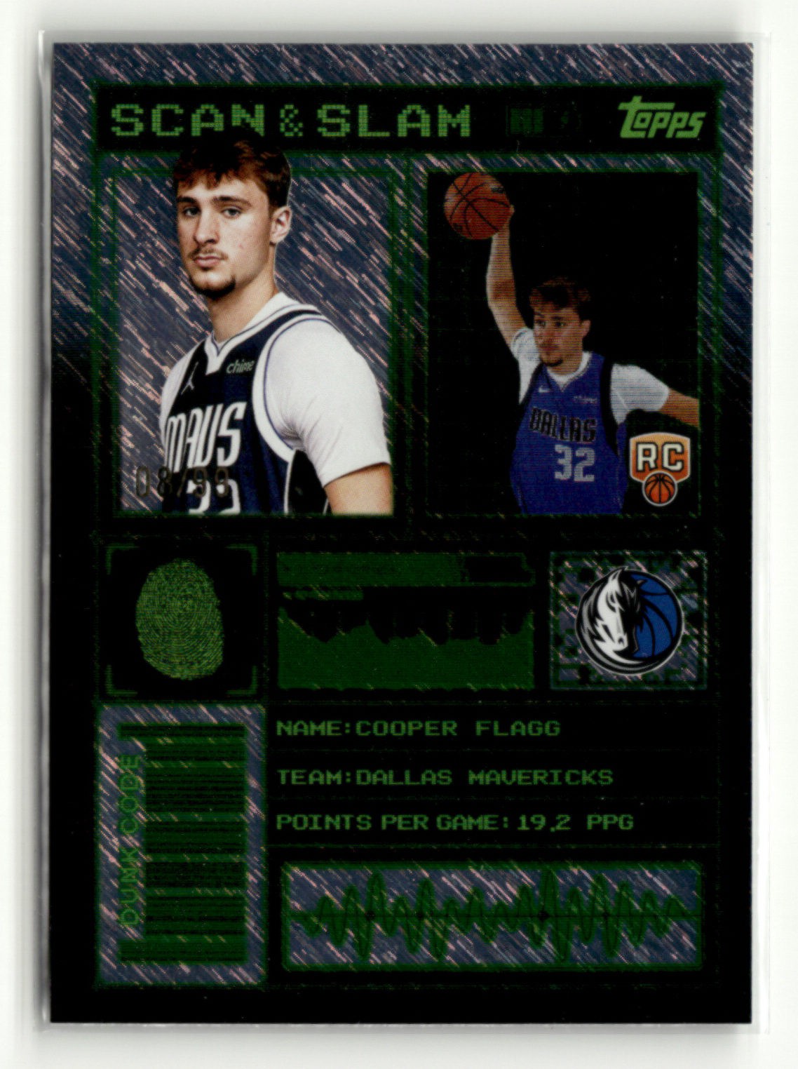 Cooper Flagg 2025-26 Topps Flagship RC Surge 08/99 Scan and Slam [pbc11