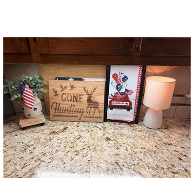 Custom made  Gone hunting  sign. 