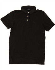 JACK  JONES Mens Polo Shirt Large Black Cotton AV04