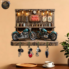 Portachiavi da Parete 30cm – Moto Anni '50 Organizer 2D 4 Ganci Ingresso