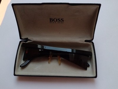 Extravagante Designer-Sonnenbrille HUGO BOSS, schwarz,ca. 1998, in Originaletui