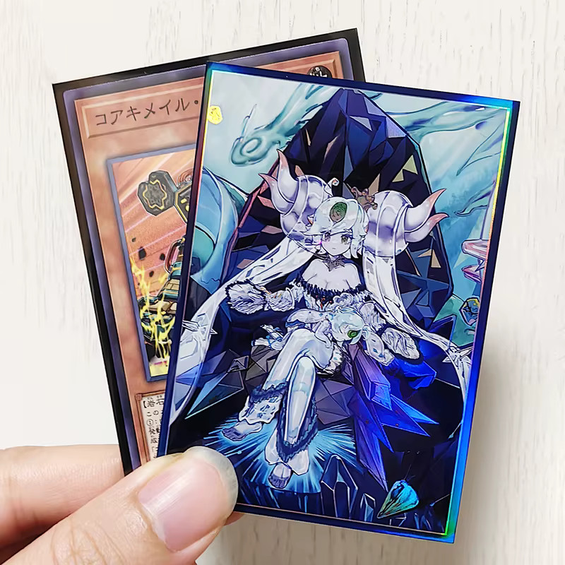 50PCS Yugioh Icejade Aegirine Rahn Card Sleeves Laser Shine Protector Cases