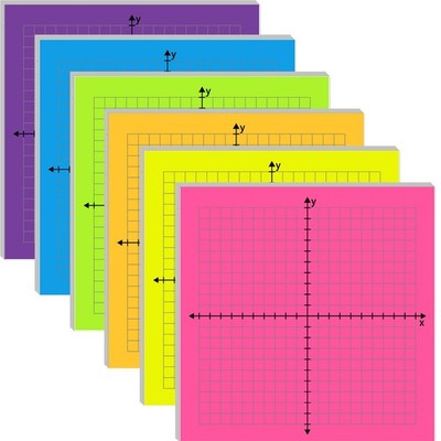 Graph Paper Sticky Notes Set, 6 Pastel Colors, 4x4 Inch Grid Pads, 20x20 Squa...