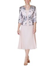 Jessica Howard Women's 2-Pc Printed Jacket Dress Set Pink Multi 12P