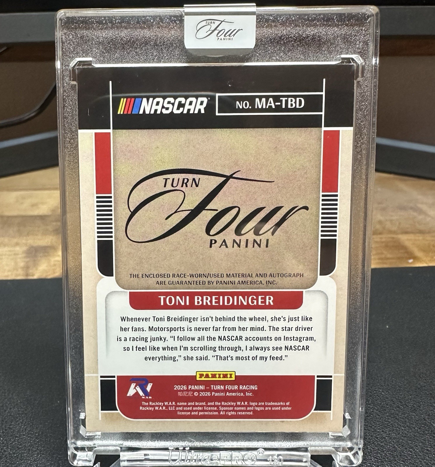 2026 Turn Four Toni Breidinger 1/1 Platinum Blue Patch Auto #MA-TBD view 2