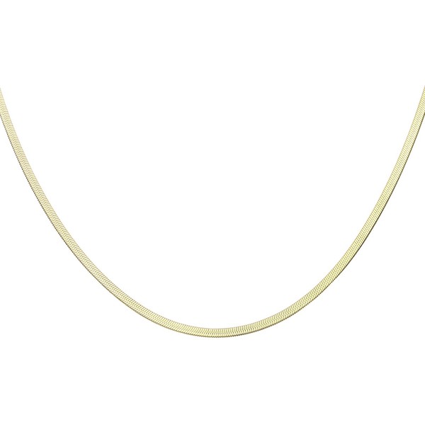 "Herringbone Halsketten 3Mm 24\" Lang Edelstahl Schlangenkette Halskette Gold"-image