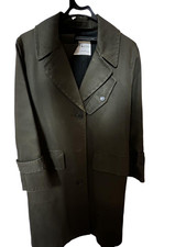 MARGARET HOWELL Olive Green Long Coat Womens Jacket