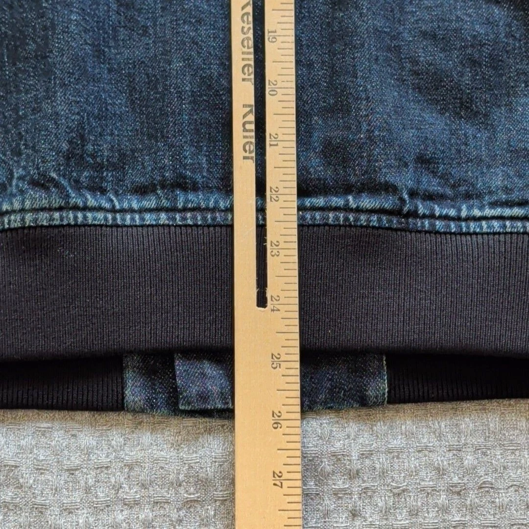 Wallace & Barnes Jacket Mens Medium Blue Denim Bomber Full Zip Lined Workwear - product detail image 11