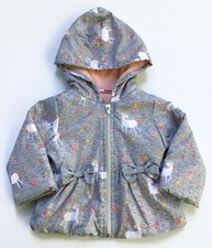 Penelope Mack Unicorn Jacket Toddler Girl 12 Mos. Hooded Plush Lined Coat Floral