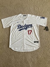 Camiseta deportiva para hombre Shohei Ohtani Dodgers blanca mediana cosida #17 nueva con etiquetas