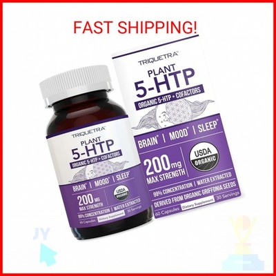Organic 5-HTP - 200 mg | 99% 5HTP Concentration, Plus Cofactor Vitamin B6 & Lion