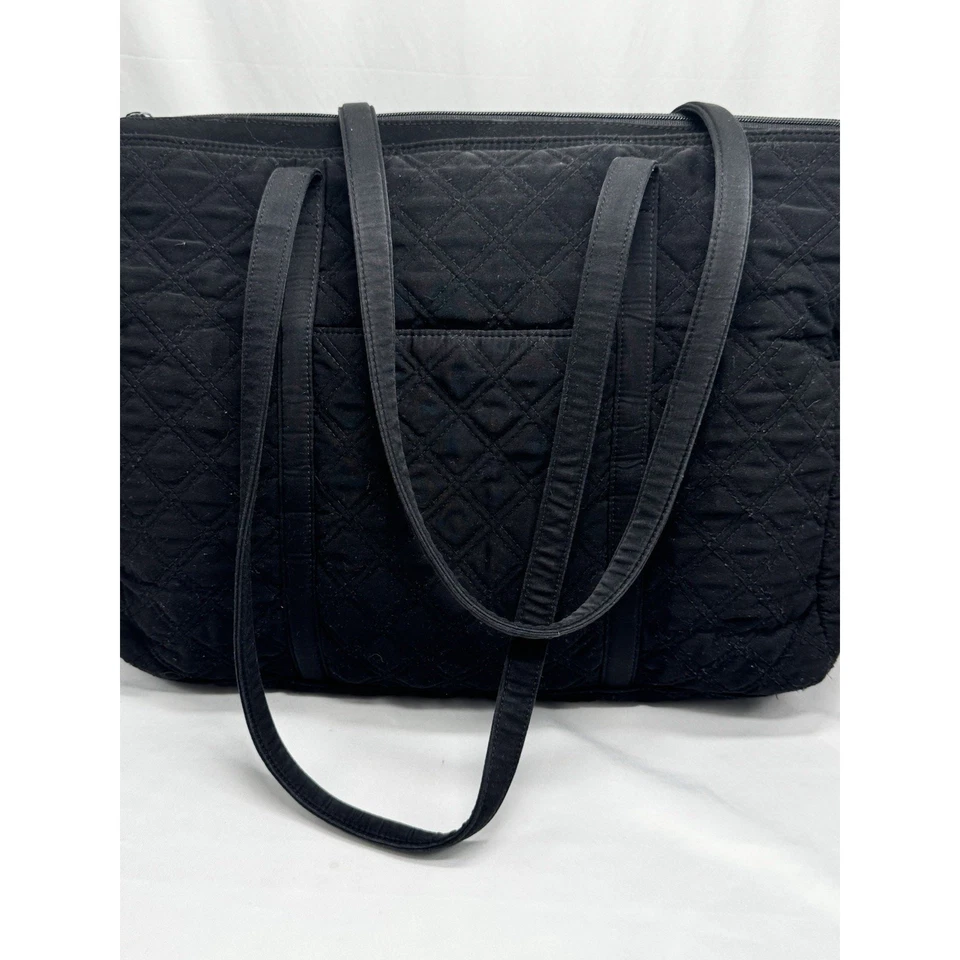 Bolso de Pañales para Bebé Vera Bradley Negro Forrado en Cachemira Acolchado Viaje Entrenamiento Foto 2 de 4