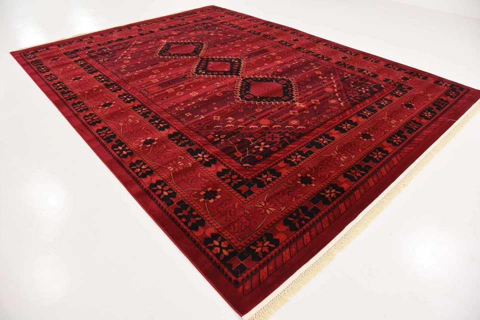 Tekke Collection Area Rug - Sheibani (9' x 12' Rectangle, Red/ Black) - Image 4 of 4