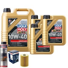 Motoröl 10W40 LIQUI MOLY Leichtlauf 8L+BOSCH Ölfilter +Ölschlammspülung