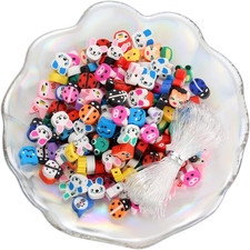 100Pcs Animal Polymer Clay Spacer Beads for Women Jewelry Making DIY Bracelet Ne