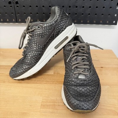 Nike Air Max 1 Premium Metallic Hematite Dragon Scale Sneakers 454746-015 7.5