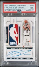 👟LQ 2023 panini NATIONAL TREASURES LOGOMAN AUTO 1/1 KARL-ANTHONY TOWNS PSA7 AU9