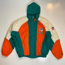Vintage Miami Dolphins Jacket Mens X Large Teal Orange NFL Football Starter 90s