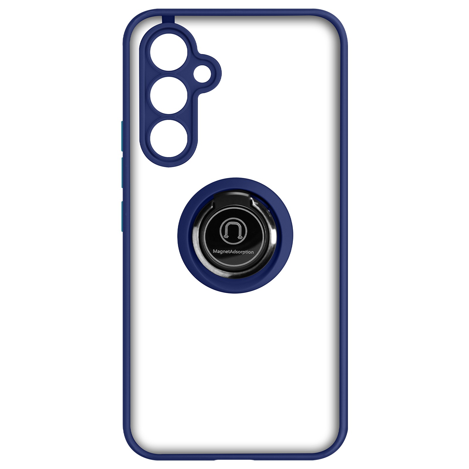 Coque Galaxy A54 5G robuste bleu métallique antichoc bi-matière anneau support
