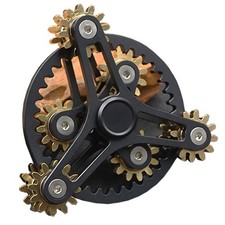 Pure Brass Fidget Spinner Gears Linkage Fidget Gyro Toy Metal DIY Hand Spinne...