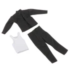 3x 1/12 Male Jacket Pants Vest Miniature Clothing Handmade Doll Clothes for 6in