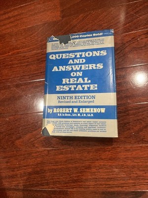 Questions and Answers on Real Estate by Robert William Semenow 1978, Hardcover