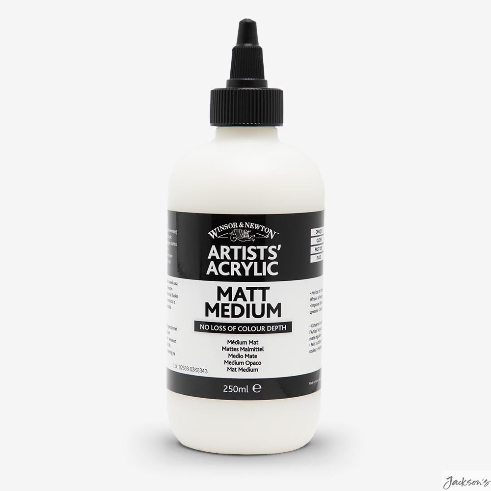 Winsor & Newton Professional Acrylic Matt Medium 250ml For Blending Clear Finish