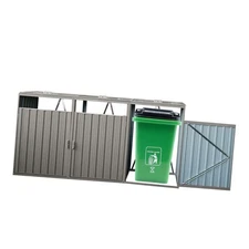 Metal Outdoor Garbage Bin Shed for Garden Yard Storage, -Resistant Galvanized