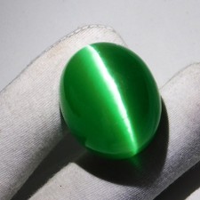 Natural 118.90 Ct Green Chrysoberyl Cat's Eye Oval Cabochon Certified Gemstone