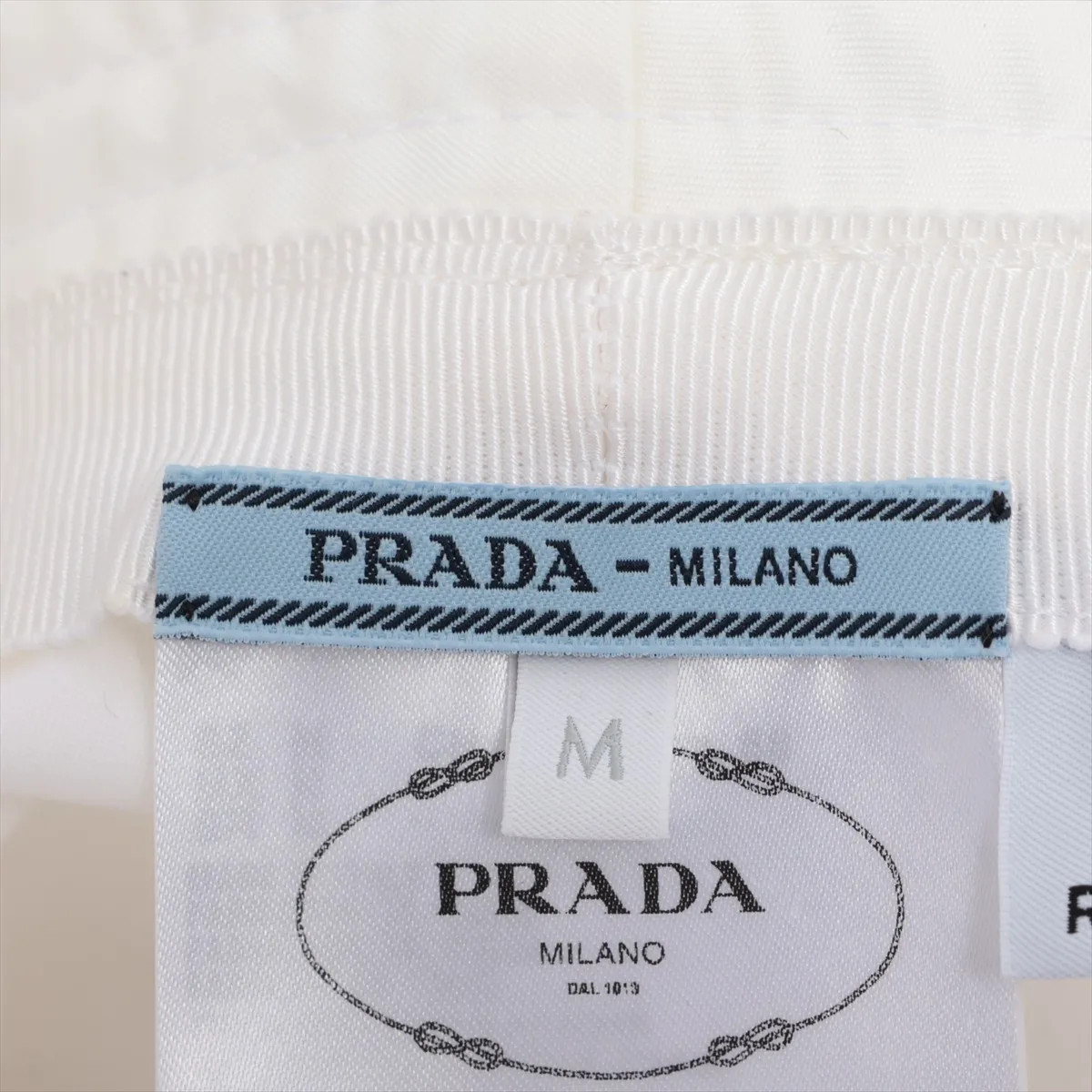 Prada 1HC137 Re Nylon Re Nylon Bucket Hat M Polyamide White thumbnail 5