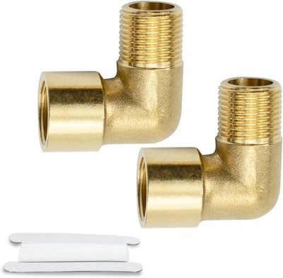 Bwintech 2 Stück 90 Grad 1/4'' Innengewinde auf 1/4'' Außengewinde BSP Gewinde M