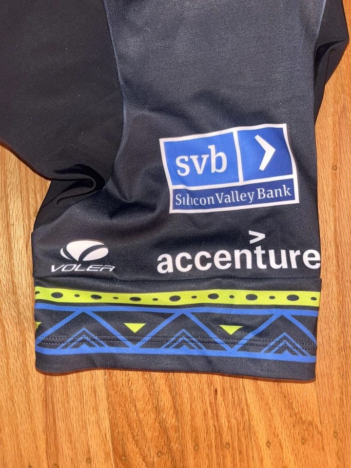 Voler Women's Bicycling Bib Shorts White Black Blue Sz L Silicon Valley Bank - Image 2 of 4