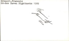 Francois Breault Signed 3x5 Index Card Cut Kings Autograph Den