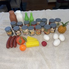 Vintage 1970  s Play Food Groceries Items Name Brands 33 pieces