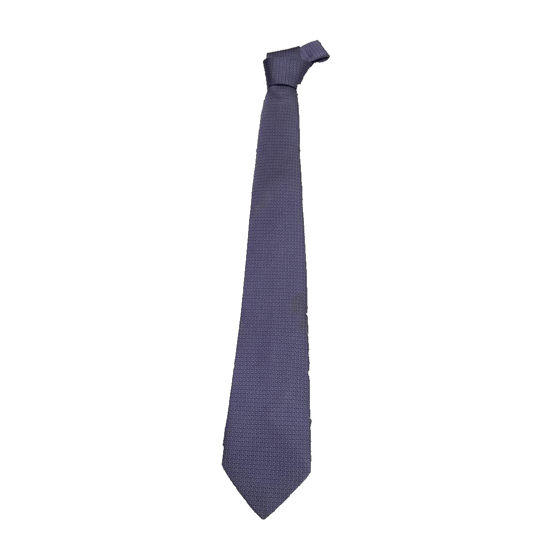 HERMES Purple Geometric Pattern Silk Necktie Luxury Authentic 3.0 in from JAPAN