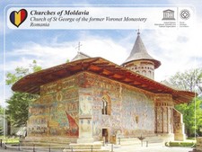 Postcard Romania Moldavia Church of St George Voronet Monastery UNESCO WHS MINT