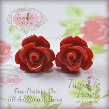 Small Cute Flower Rose Bud Stud Earrings wedding, bridesmaid gift