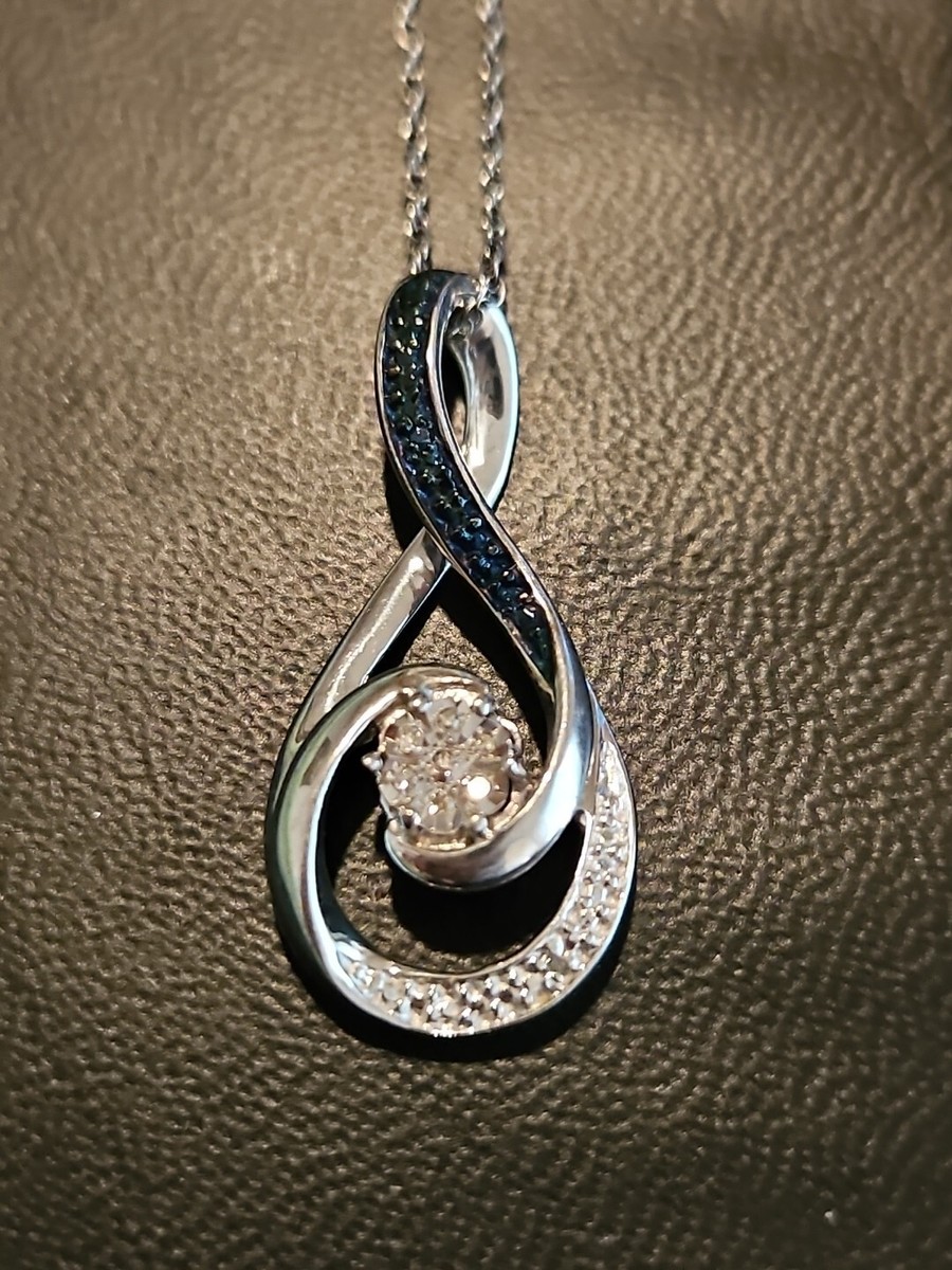 Sterling Silver 925 Infinity Black Diamond Zales Kay Jared