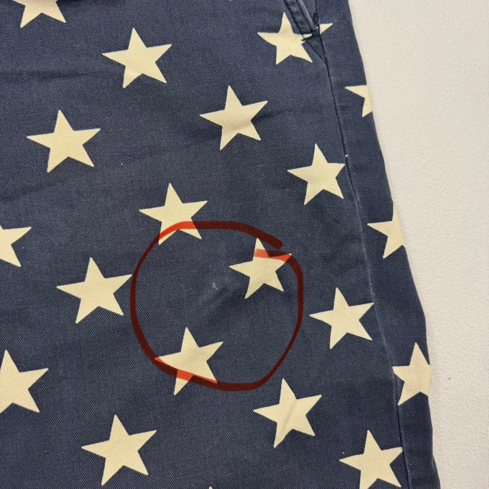Ralph Lauren Denim & Supply Button-Fly Chino Shorts Stars Blue White Men’s 36 - Image 2 of 4