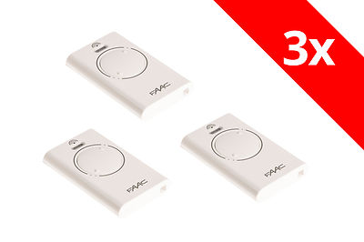 3 x FAAC XT2 868 SLH LR Handsender 2-Befehl LR = grosse Reichweite 787009 weiss