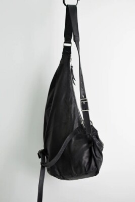 バッグ kmrii leather bag KMRii Double Shoulder Bag Black Goat Skin Cow Leather 1901