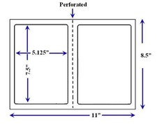 1000 Self Adhesive 7.5 X 5.125 Round Corner Blank Shipping Labels 2 Per Sheet 