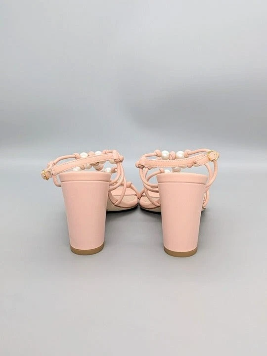 NIB Stuart Weitzman Women's Pearl Knot Block-Heel Sandals Size 6.5 B (MSRP $495) - Image 4 of 4