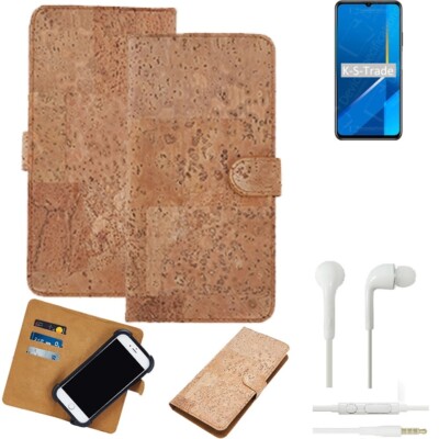 FÜR Huawei Honor X10 Max + EARPHONES HÜLLE TASCHE KORK CORK ETTUI SCHUTZ COVER