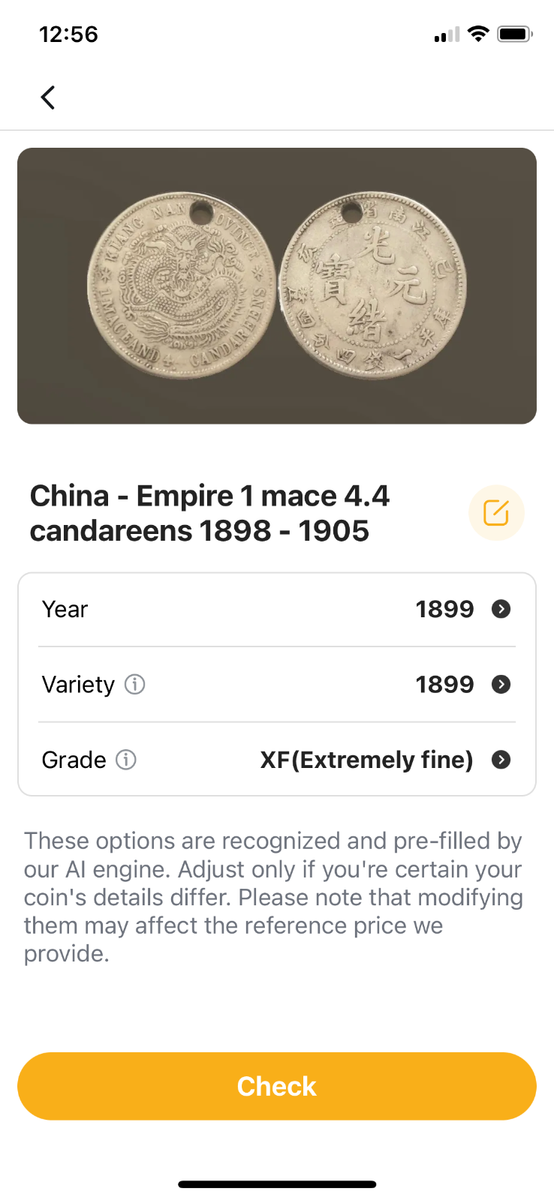 Rare 1899 China Kiang Nan Province 1 Mace 4.4 Candareens Silver