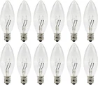 12 Pack - Replacement Light Bulbs for Electric Candle Lamps, Window Candles, 7W