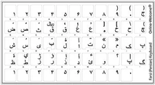 FARSI-PERSIAN  KEYBOARD STICKER TRANSPARENT BLACK LETTERS NEW ONLINE-WELCOME
