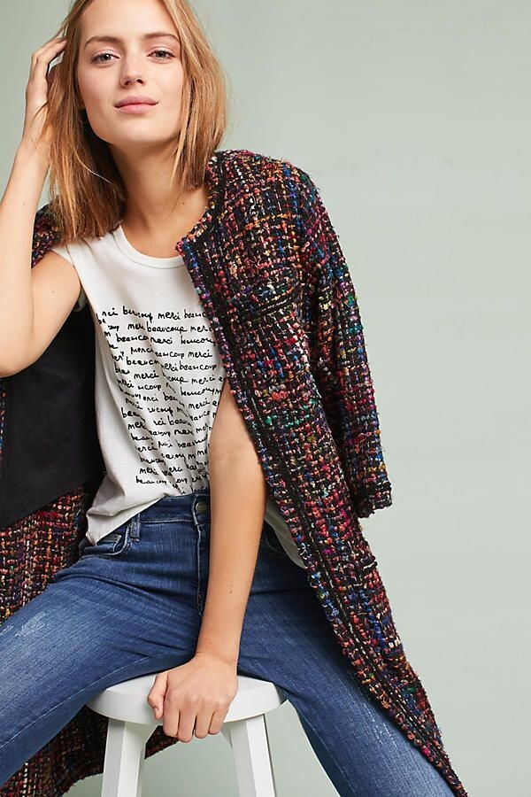 Berwyn Tweed Anthropologie Tweed Jacket Ett Twa Rainbow Tweed